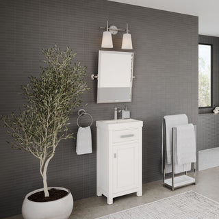 The Haven Bathroom Vanity, White, 18", Single Sink, Freestanding