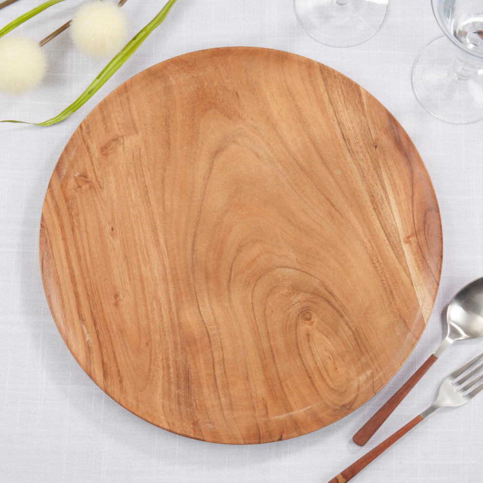 Rustic Woodland Charger, Set of 4, Natural, 14"x14"