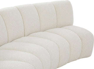 Infinity Black Boucle Fabric Upholstered Arc Shaped Modular Sectional, Cream, 7-Piece, Arc-Shaped