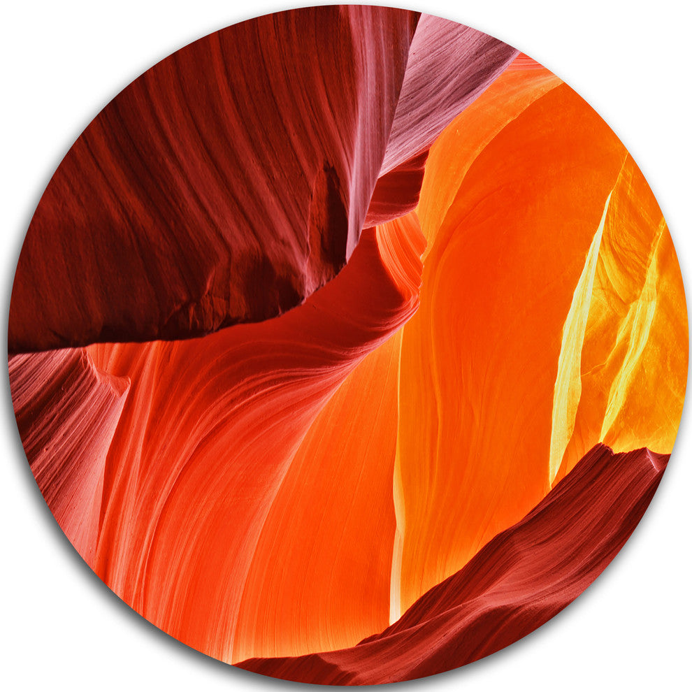 Midday In Antelope Canyon, Landscape Photo Disc Metal Wall Art, 23"
