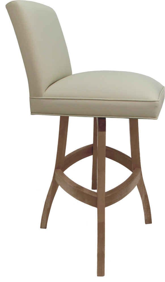 Swivel Wood Counter, Bar or Extra Tall Stool - Sommerville on S-Base, Ocean Beige Vinyl - Cashew, 26"