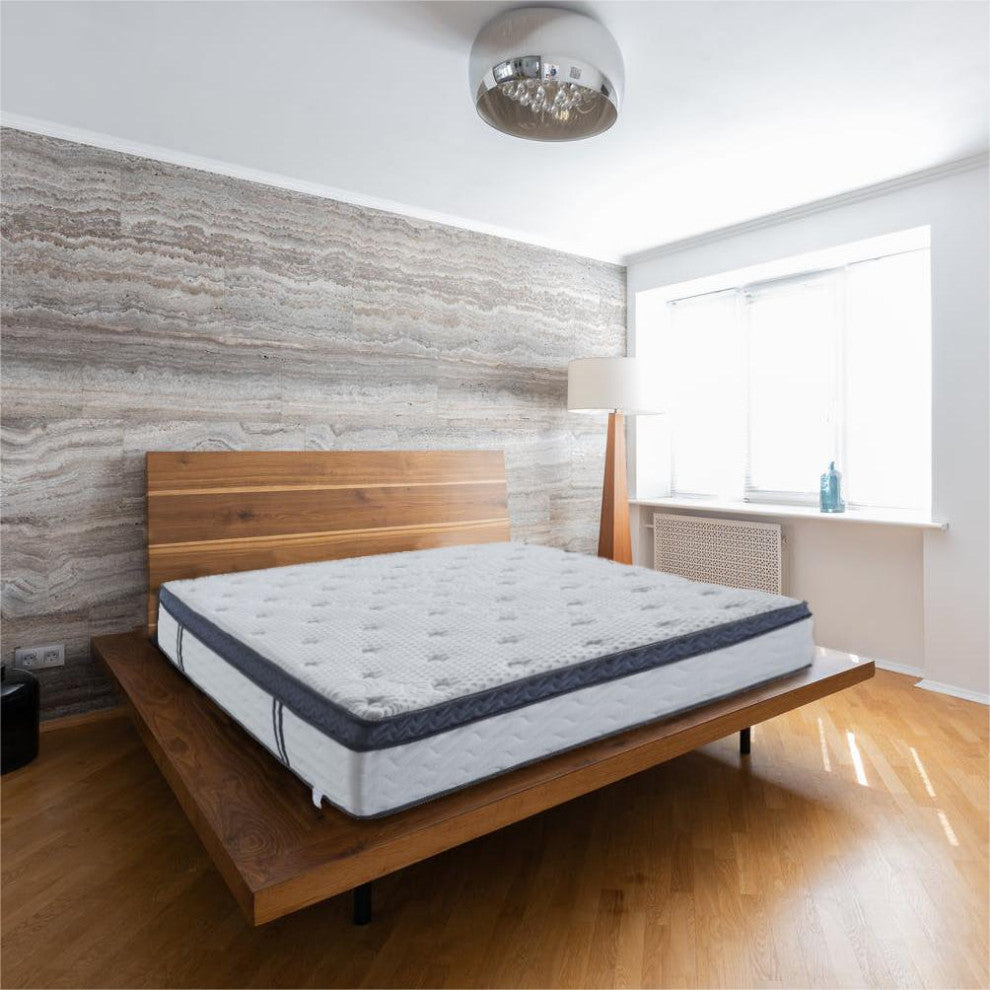Comfortable 12" Plush Memory Foam Euro Top Hybrid Quilted-Top Mattress, Full