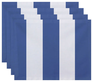 Awning Stripe Stripe Print Placement, Cornflower, Set of 4