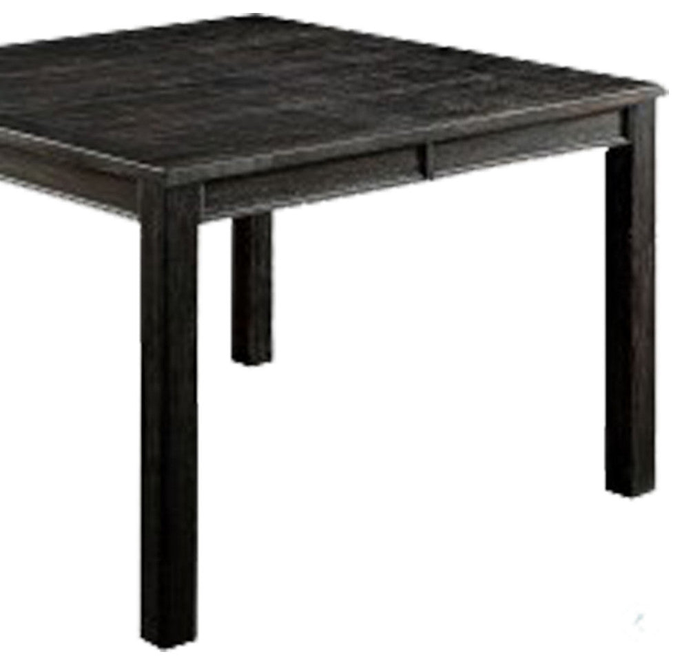 Benzara BM235495 Wooden Counter Height Table With Block Legs, Antique Black