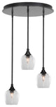 Empire 3-Light Cluster Pendalier, Matte Black/Clear Bubble