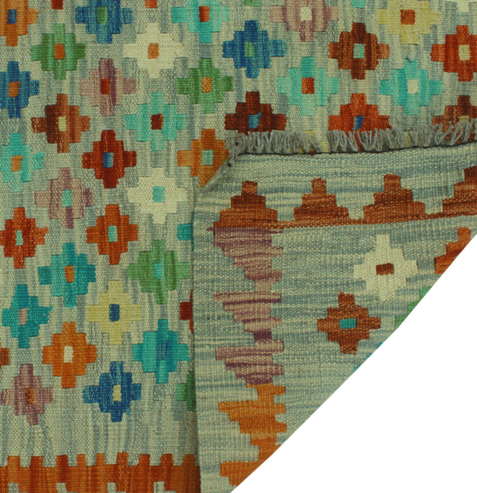 Sangat Kilim Kute Gray/Rust Rug, 3'5x4'10