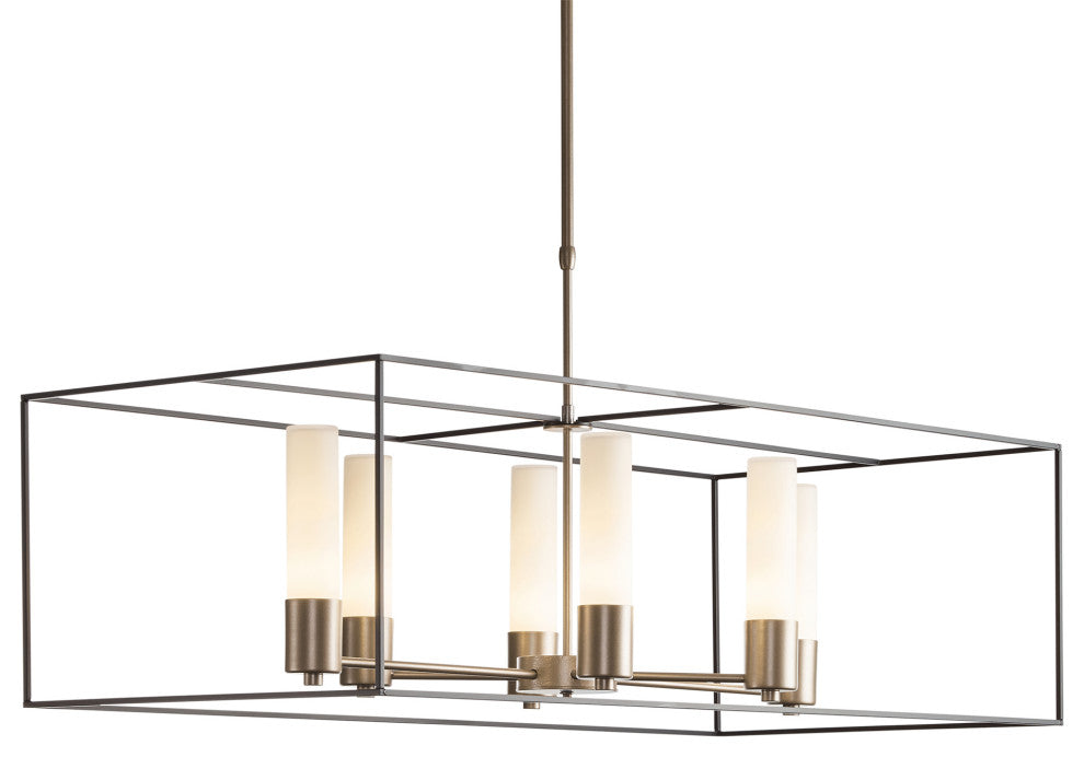 Portico Pendant, Soft Gold, Dark Smoke Accent