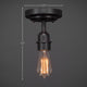 Vintage 1-Light Semi-Flush Mount, Dark Granite Finish, 60W Amber Antique Bulb
