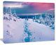 Beautiful Sunrise over Winter Mountains, Landscape Canvas Art Print, 40"x30"