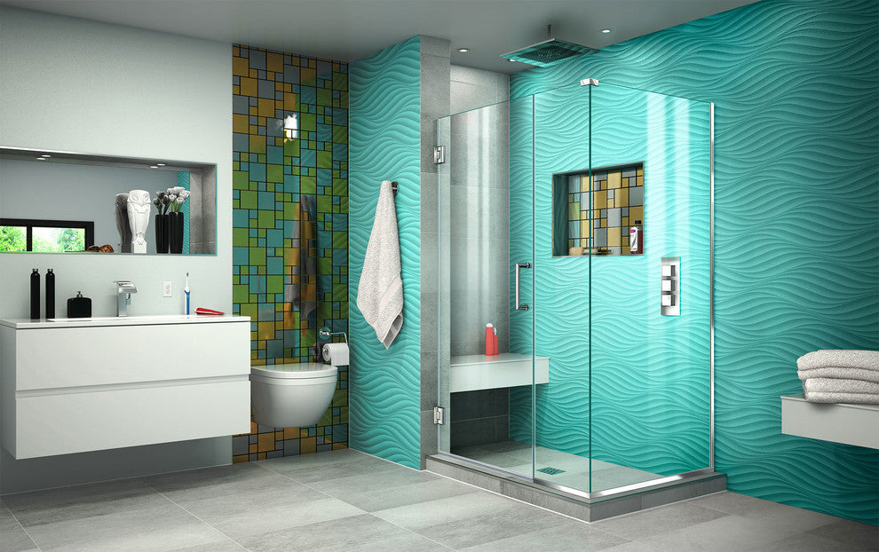 DreamLine Unidoor Plus 39"x34.375"x72" Hinged Shower Enclosure, Chrome