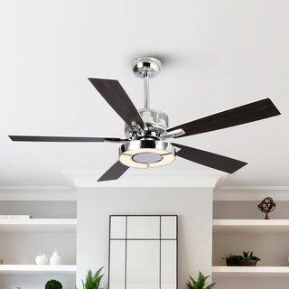 52 in. Modern LED Ceiling Fan with Reversible DC Motor and Blades