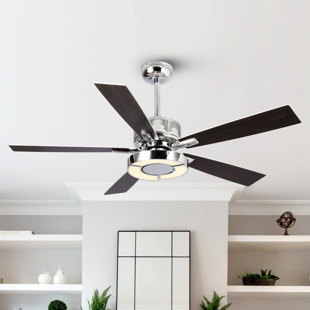 52 in. Modern LED Ceiling Fan with Reversible DC Motor and Blades