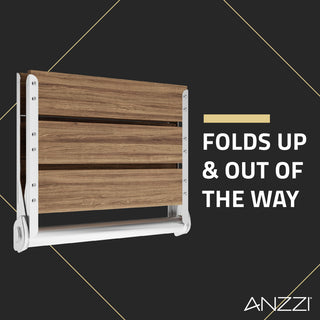 Saxon 17 in. Teak Wall Mounted Folding Shower Seat