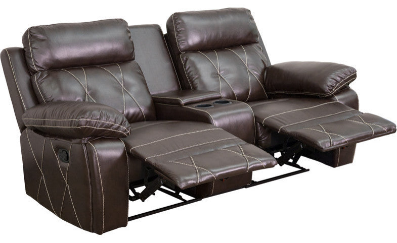 Flash Furniture Reel Comfort 2 Seat Brown Theater Seating - BT-70530-2-BRN-GG