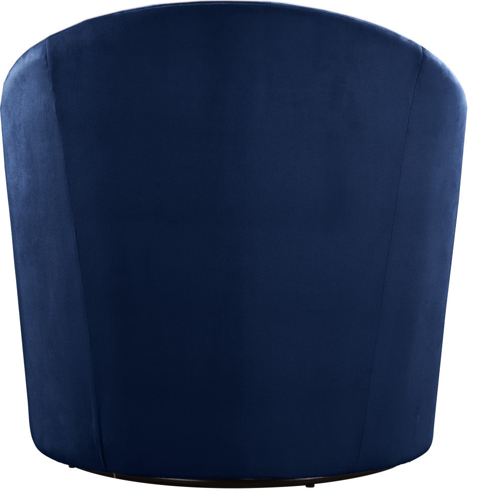 Alessio Velvet Upholstered Accent Chair, Navy