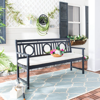 Safavieh Montclair Indoor/Outdoor 3-Seat Bench, Dark Slate Gray