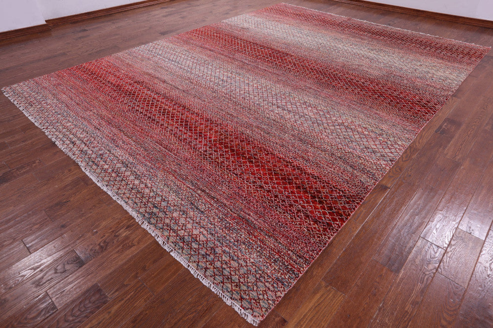10' 2" X 13' 7" Wool & Silk Savannah Grass Handmade Rug - Q15428