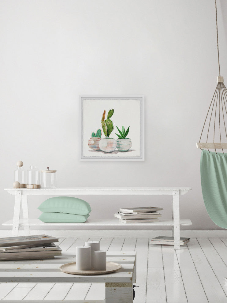 "Cactus Planters" Framed Painting Print