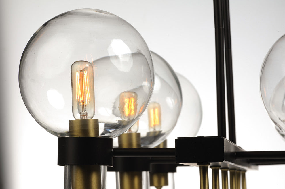 Maxim Bauhaus Six Light Linear Chandelier 30519CLBZSBR