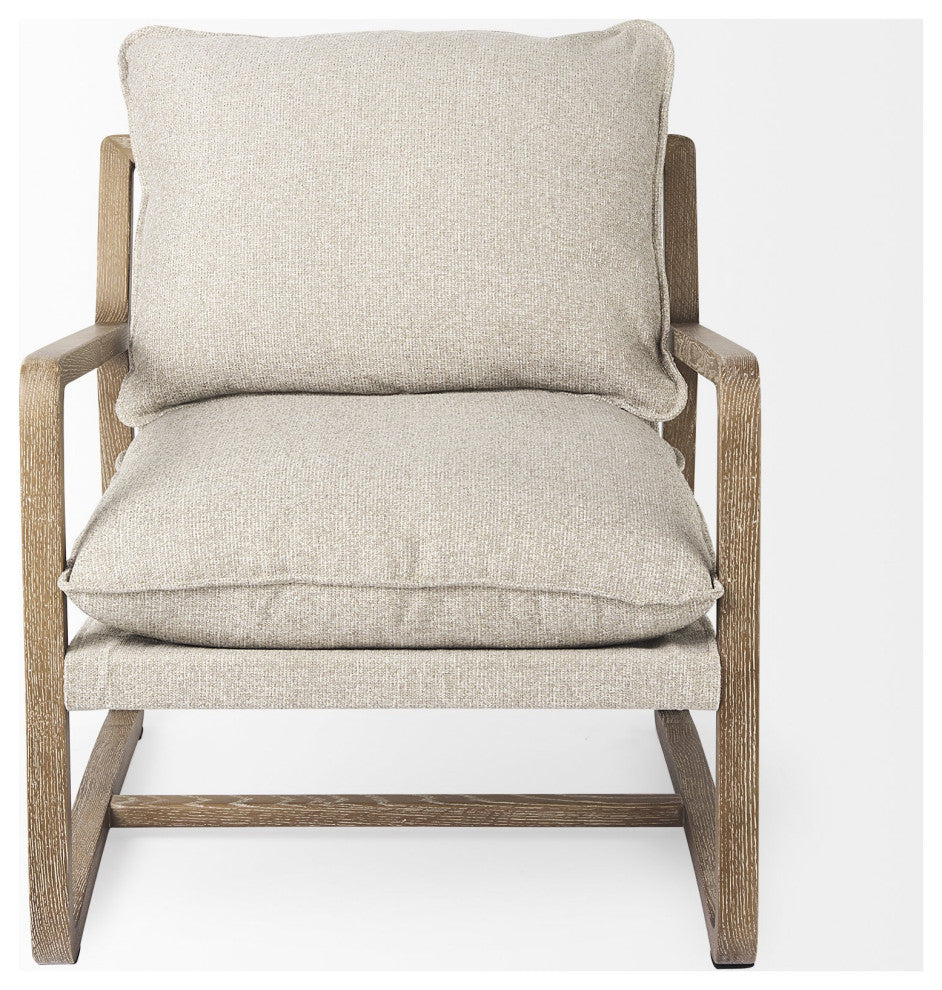 Modern Rustic Cozy Brown and Oatmeal Accent Chair
