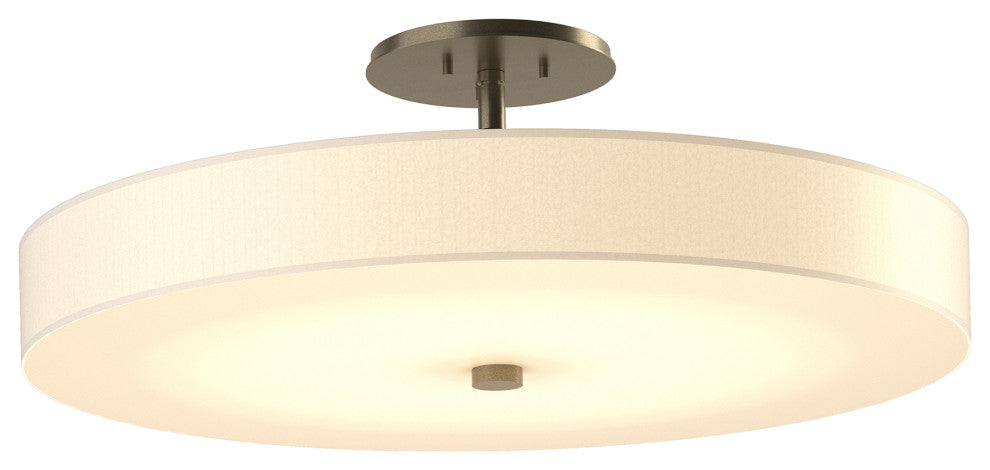 Disq Large LED Semi-Flush, Soft Gold Finish, Spun Frost Shade