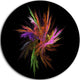 Excitingly Colorful Fractal Flower, Floral Round Wall Art, 11"