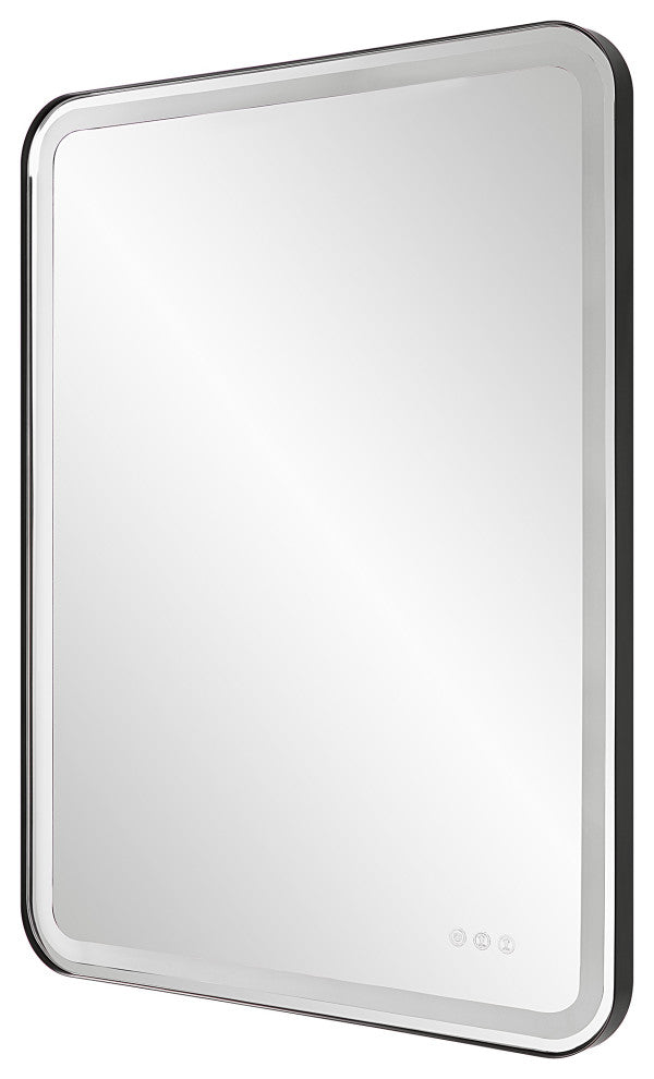 Crofton Lighted Black Large Mirror