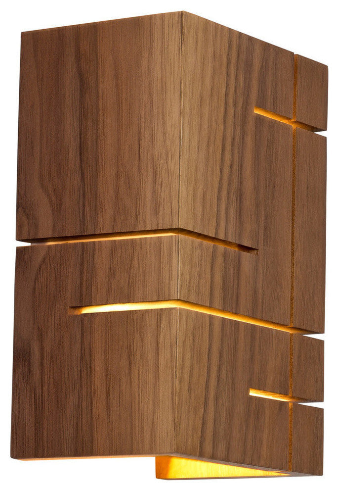 Claudo - LED Wall Sconce, Wood: Dark Stained Walnut