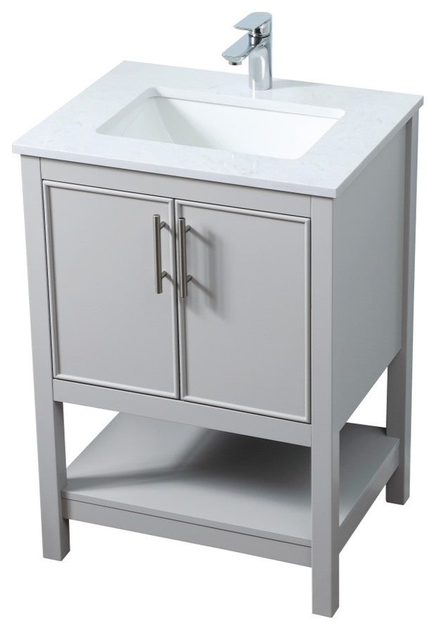 24" SIngle Bathroom Vanity, Grey
