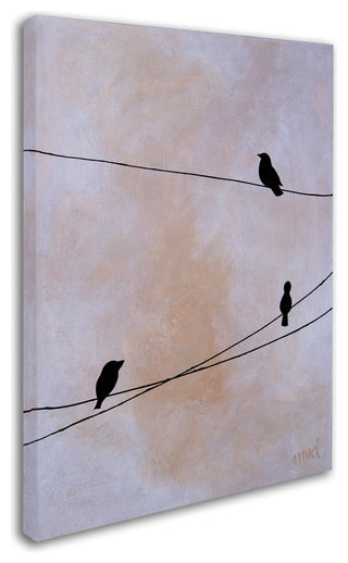 Nicole Dietz 'Bird On Wire White' Canvas Art, 47x35