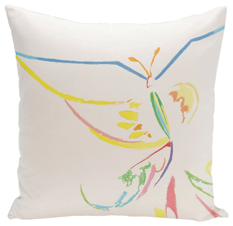 Polyester Decorative Pillow, Butterfly, 16"x16"