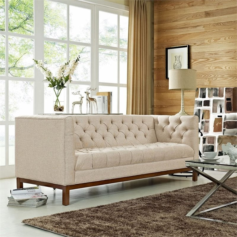 Modway Panache Upholstered Fabric Sofa, Beige