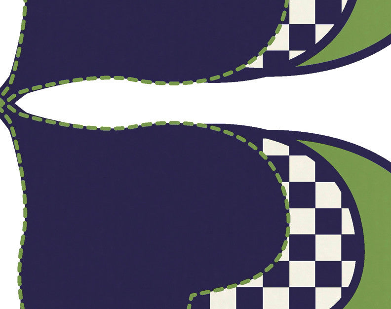 4 Leaf Clover, Holiday Floral Print Kitchen Towel, Navy Blue