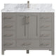 Malibu 42 Single Sink Bath Vanity in Elephant Skin Gray 2" Calacatta Poanazzo