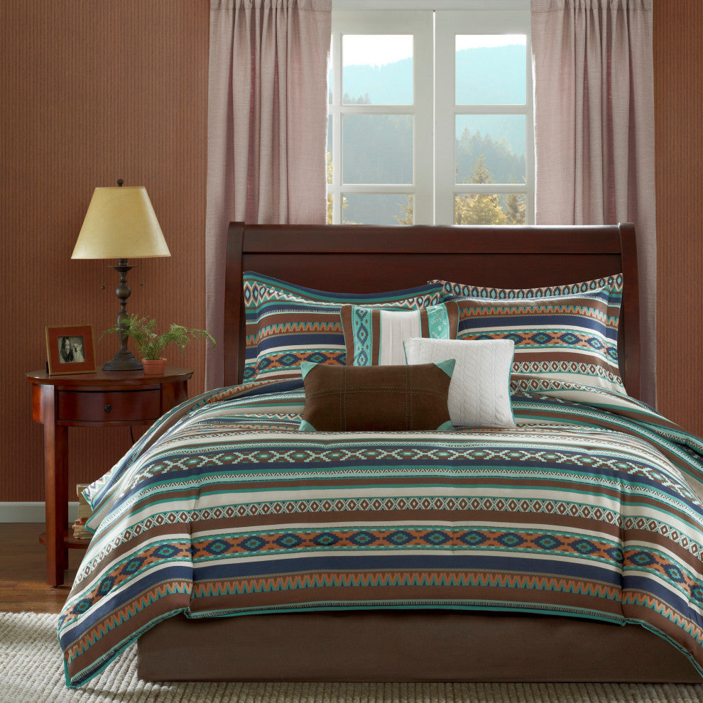 Madison Park Malone 7 Piece Comforter Set in Blue