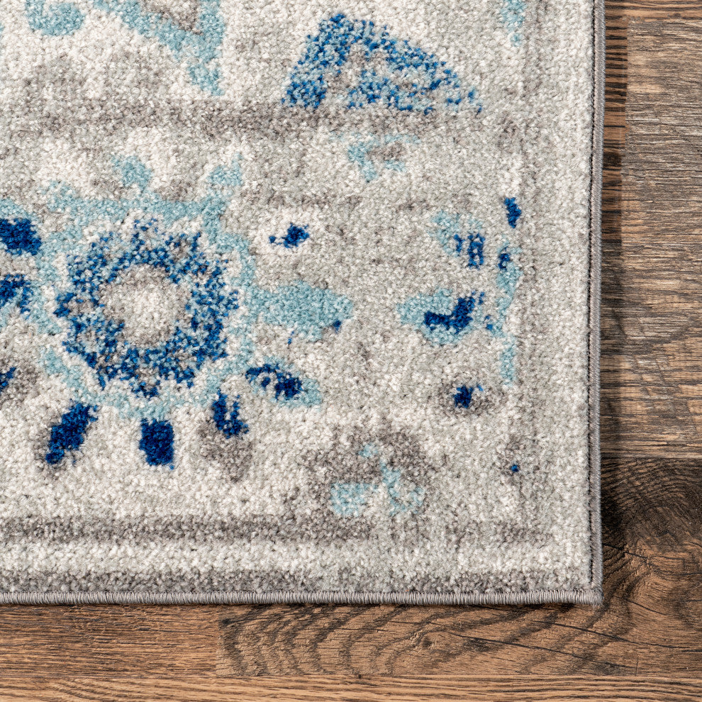 Nuloom Withered Bloom In Bouquet Area Rug, Blue 6'7"x9'