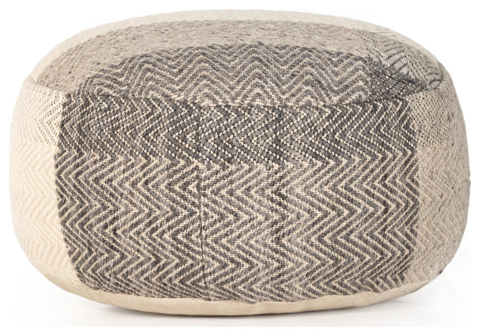 Color Block Floor Cushion-Brown, Cream