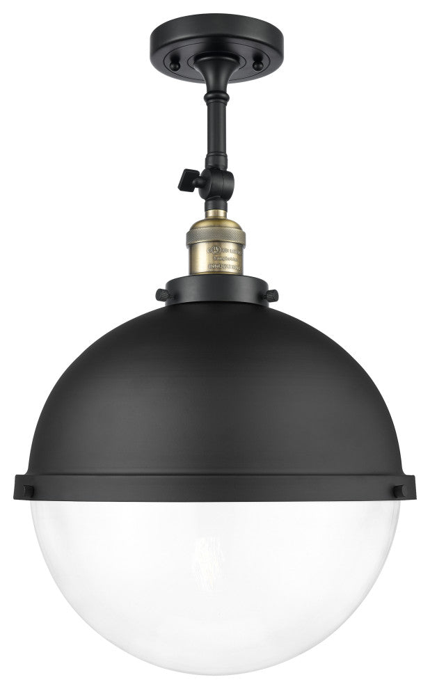 INNOVATIONS 201F-BAB-HFS-122-BK-LED 1-Light Semi-Flush Mount Matte Black