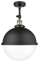 INNOVATIONS 201F-BAB-HFS-122-BK-LED 1-Light Semi-Flush Mount Matte Black