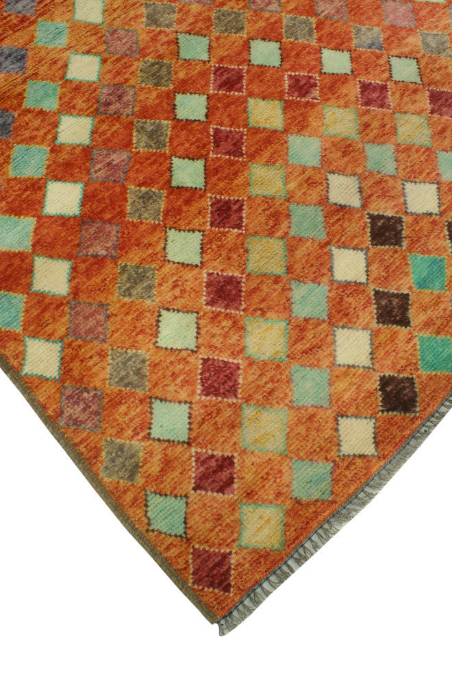 Balochi Shelia Orange/Ivory Rug, 4'0x5'11