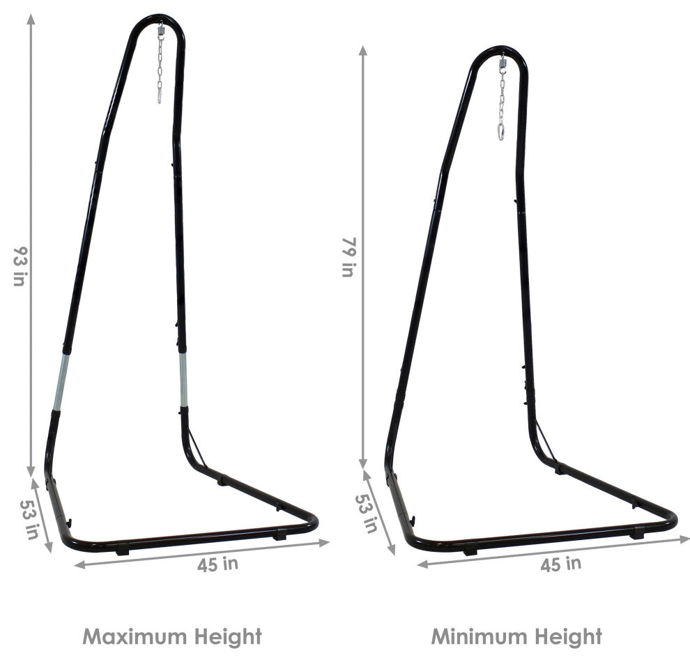 Sunnydaze Adjustable Heavy-Duty Hammock Chair Stand, Steel, Up to 93"