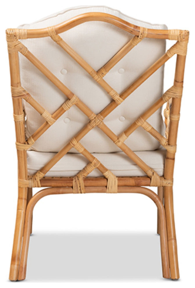 Baxton Studio Sonia Modern and Contemporary Natural Finished Rattan Armchair