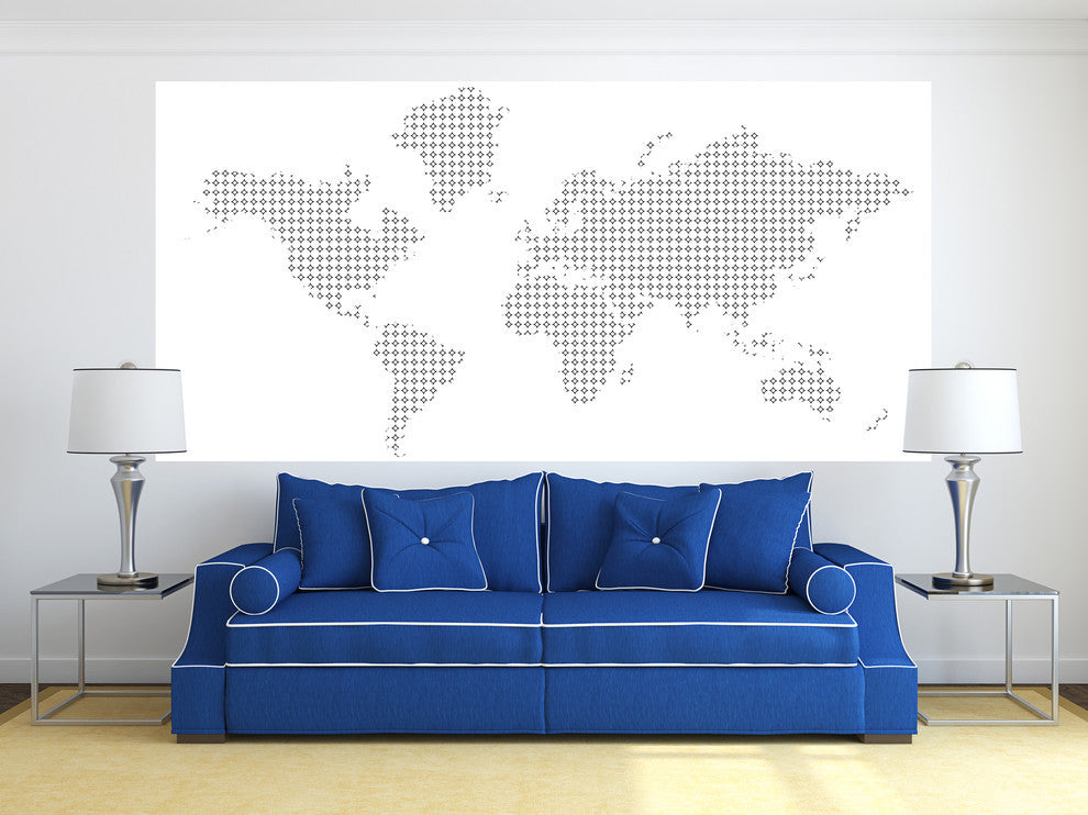 Studio Map Mural, Open Circles, Peel and Stick, 1 Panel, 74"x36"