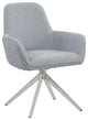 Upholstered Armchair with Chrome Base, Gray