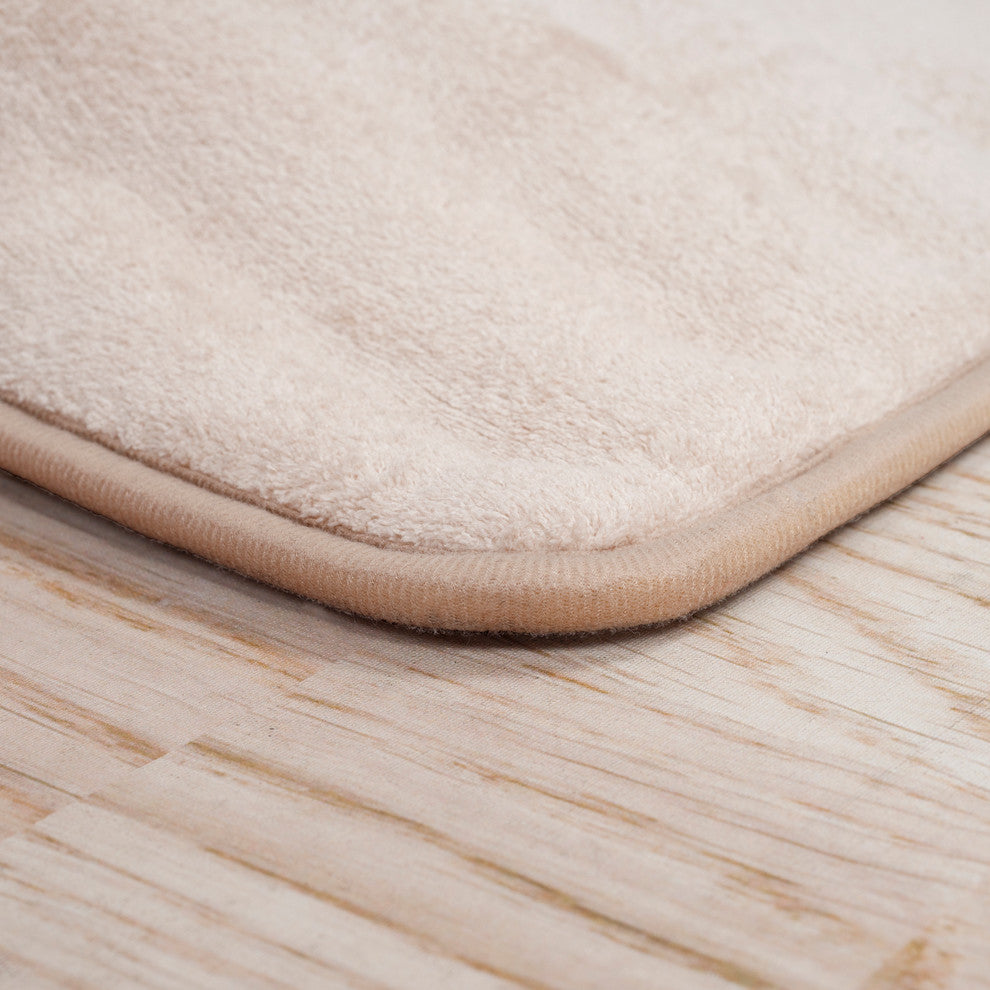 2 Piece Memory Foam Bath Mat Set, Ivory