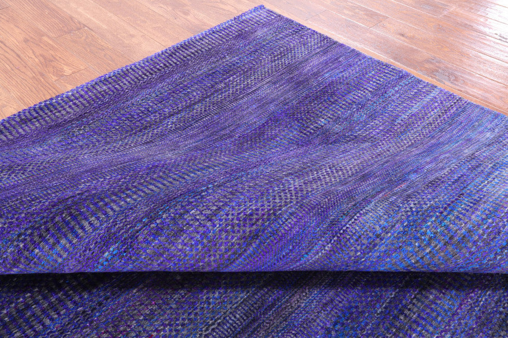 7' Square Super Savannah Gabbeh Handmade Wool and Silk Rug Q6874