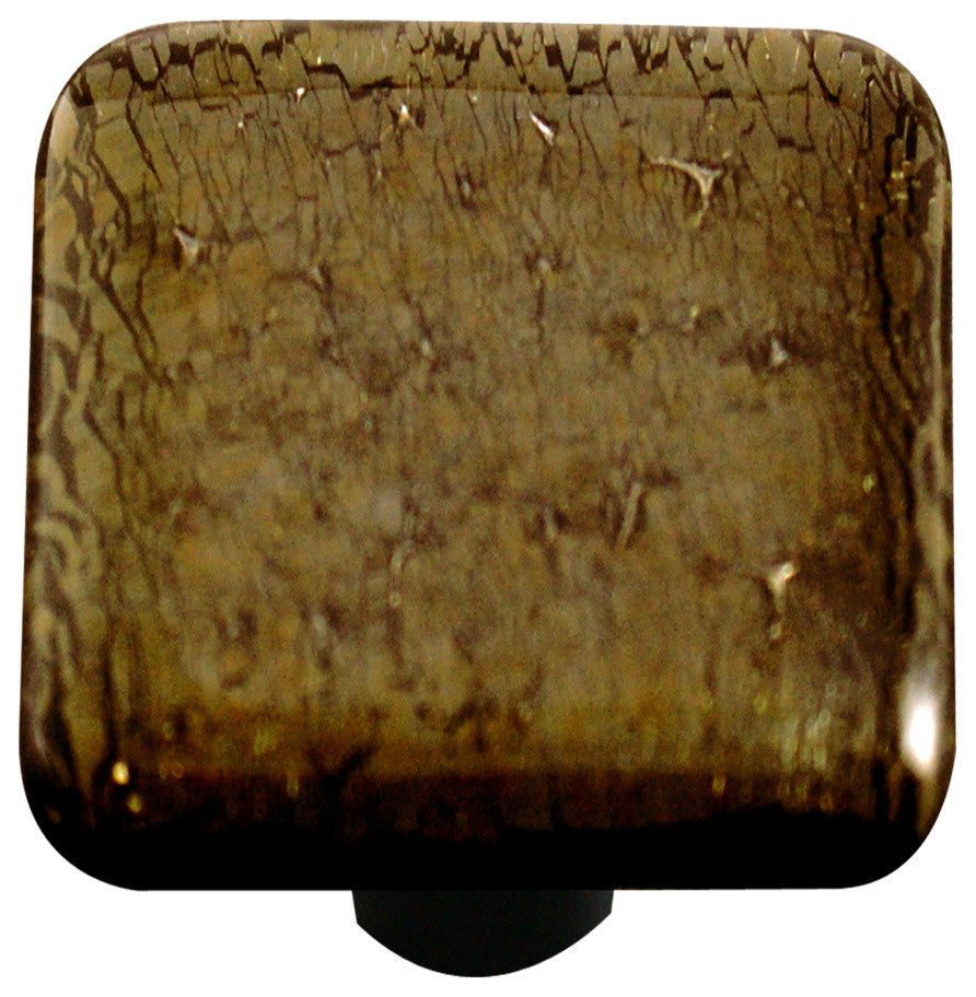 Art Glass Fractured Knob, Alum Post, Gold Irid