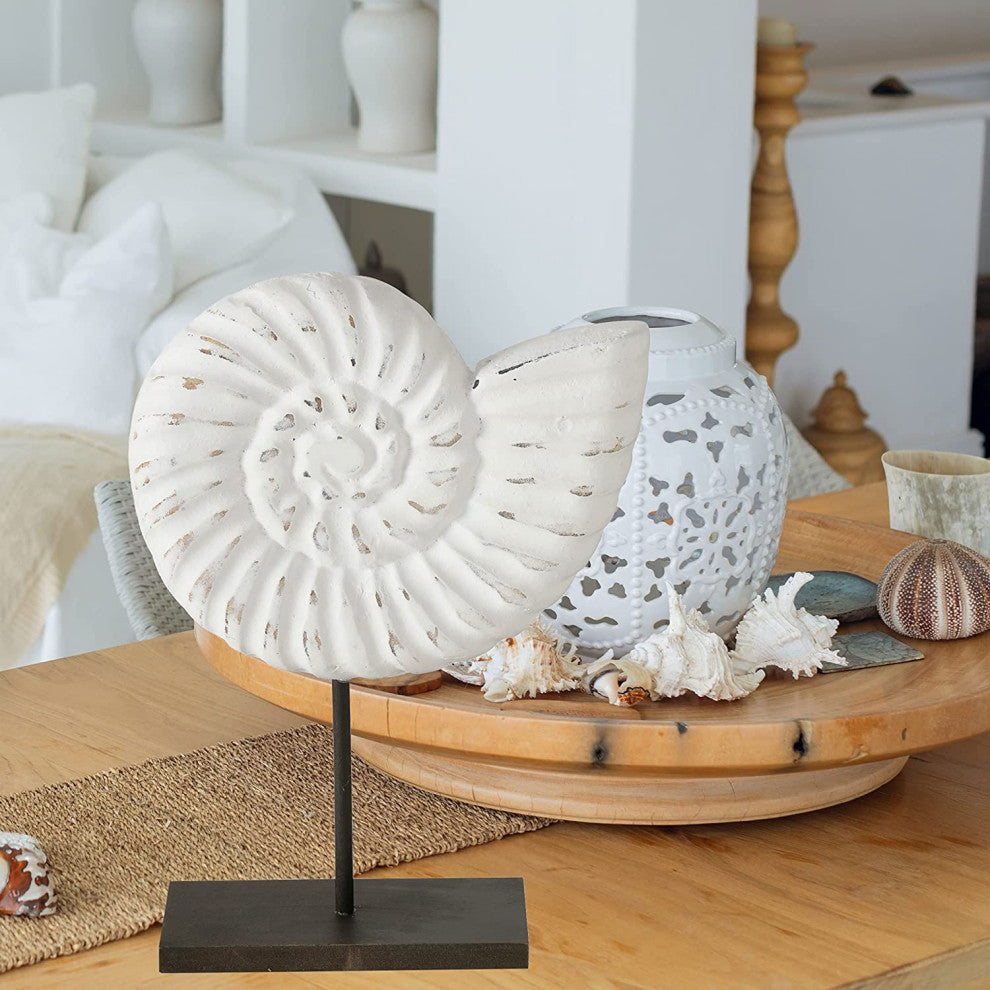 Abstract Nautilus Table Sculpture, 11 Inches
