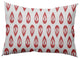 Ikat Tears Decorative Lumbar Pillow, Red-Orange, 14x20"