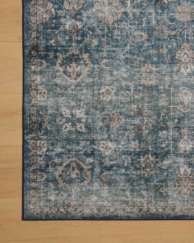 Loloi Washable Anniston Lagoon/Natural Rug, 5'x7'6"